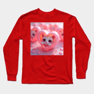 Cute Cat In Love Long Sleeve T-Shirt